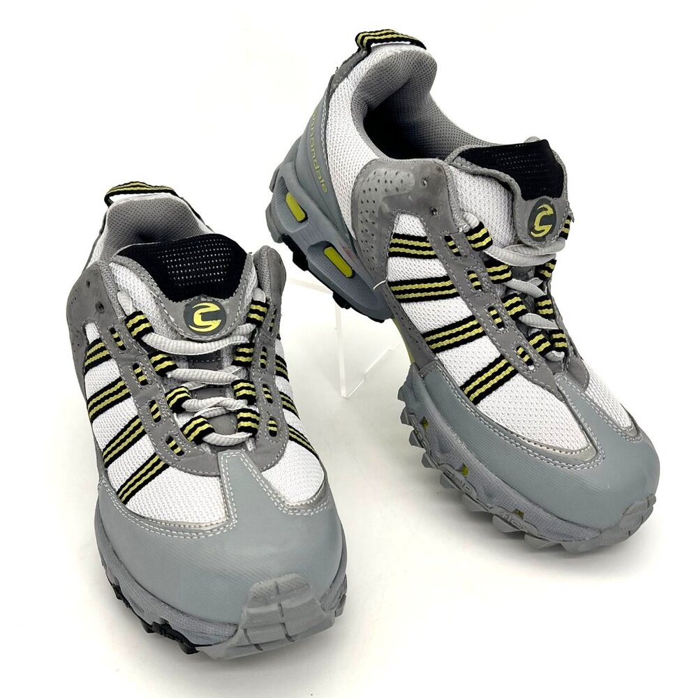 Cannondale Cycling Biking Shoes Womens Gray & Yellow Mesh Size 7 Stab Grip Flex